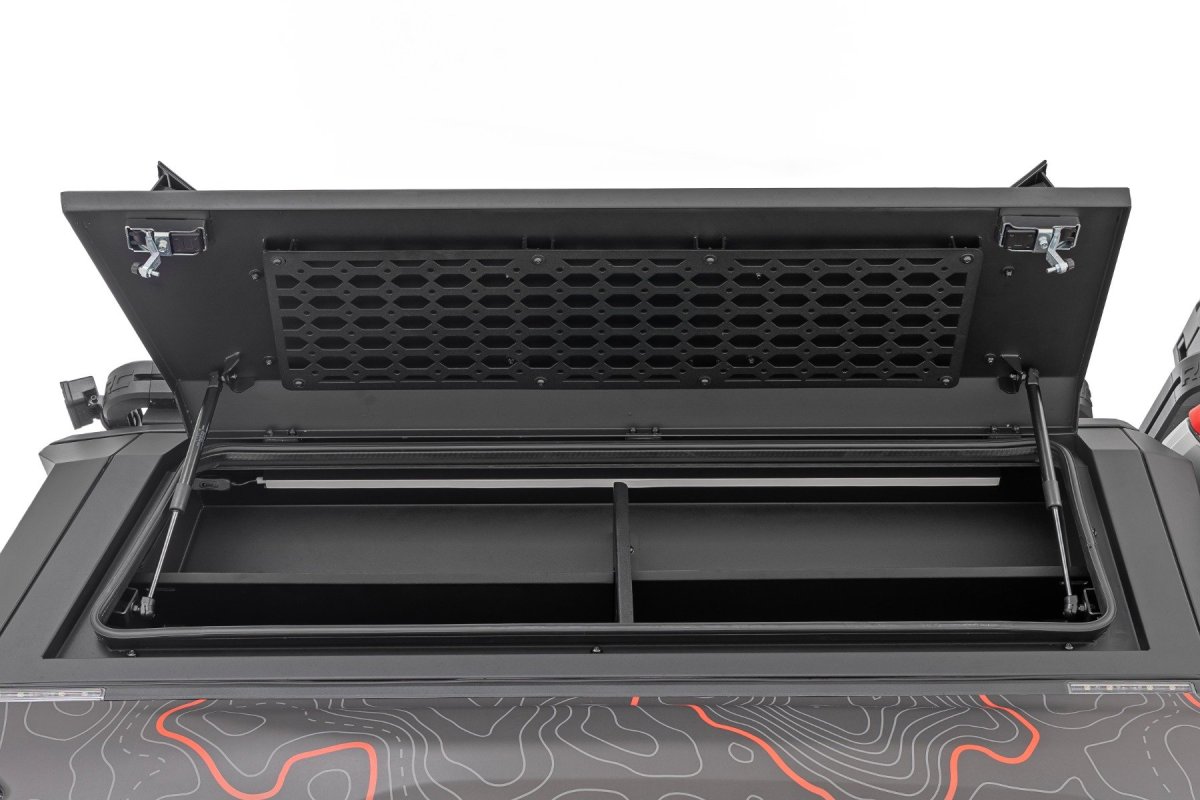 Toyota Tacoma MOLLE Panel Kit - Bed Cap Door - Rough Country - MOLLE Compatible, Black Powder Coat - Black - '24-'26